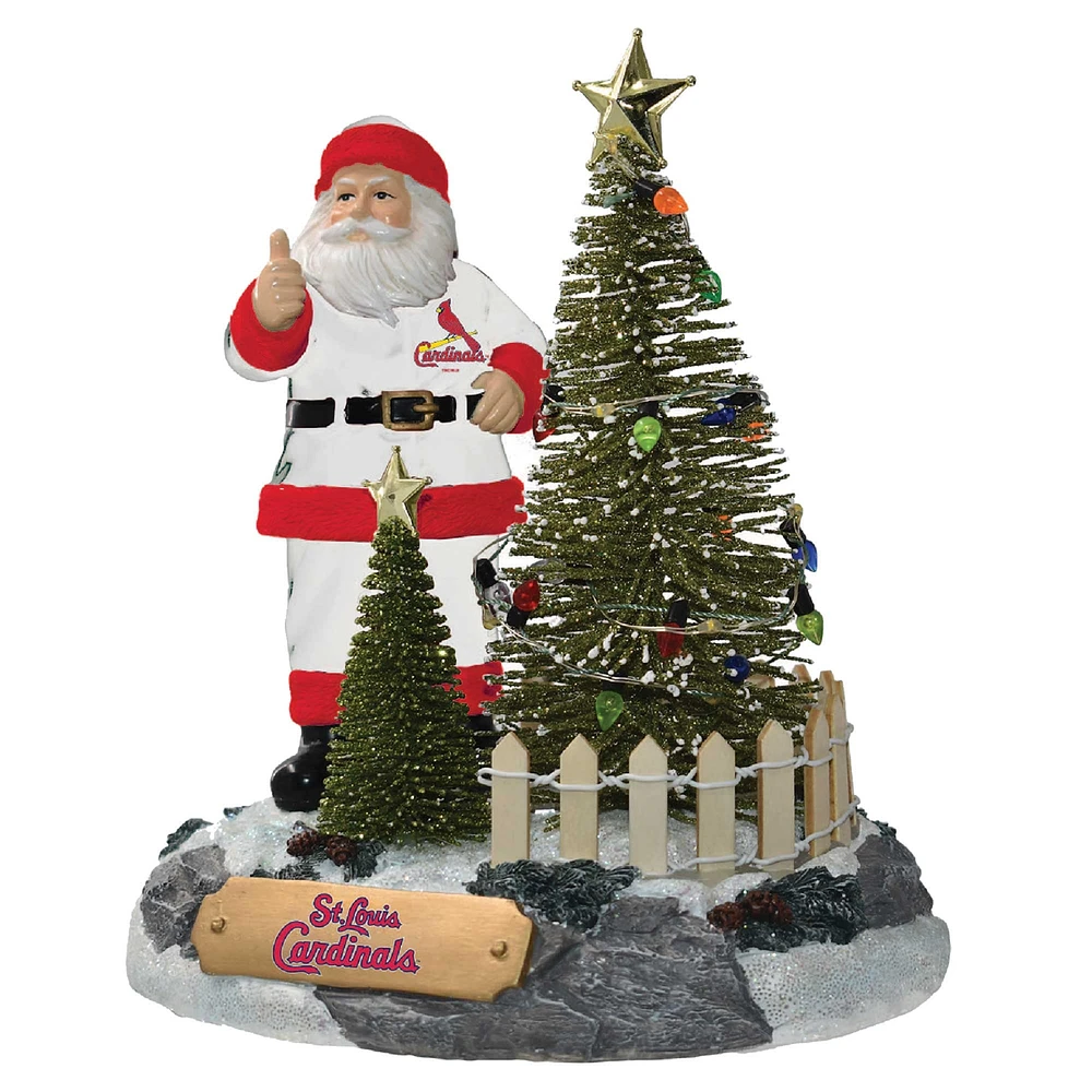 The Memory Company St. Louis Cardinals Santa Figurine with LED Tree