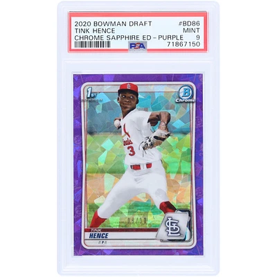 Tink Therefore St. Louis Cardinals 2020 Bowman Chrome Sapphire 1er Bowman Purple #BD-86 #8/10 PSA Authentifié 9 Carte