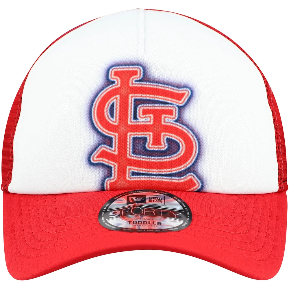 Toddler New Era  White/Red St. Louis Cardinals Painted A-Frame 9FORTY Trucker Adjustable Hat