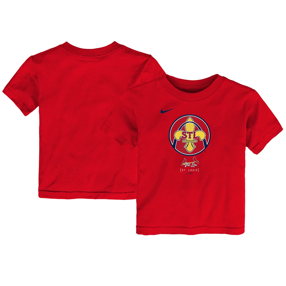 T-shirt Nike rouge St. Louis Cardinals 2024 City Connect avec grand logo pour tout-petit