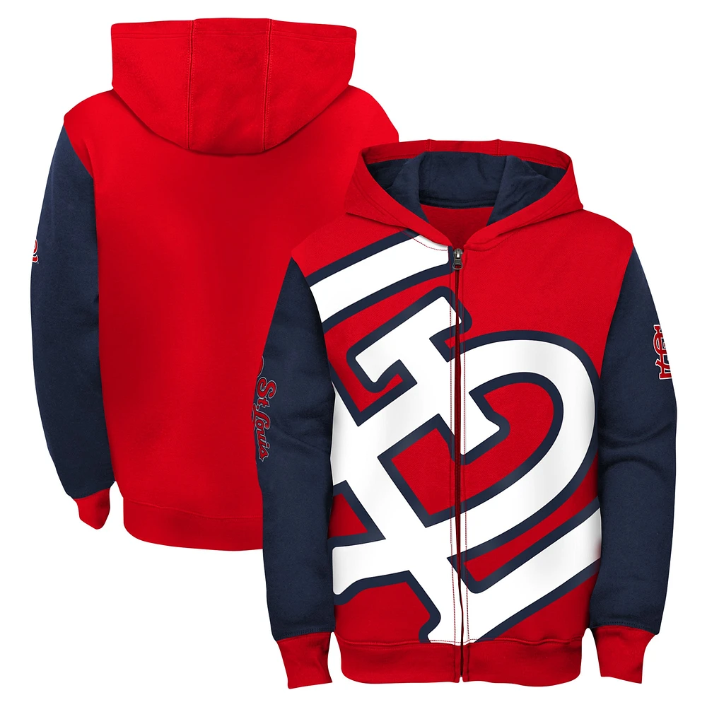 Sweat à capuche entièrement zippé rouge St. Louis Cardinals pour tout-petit