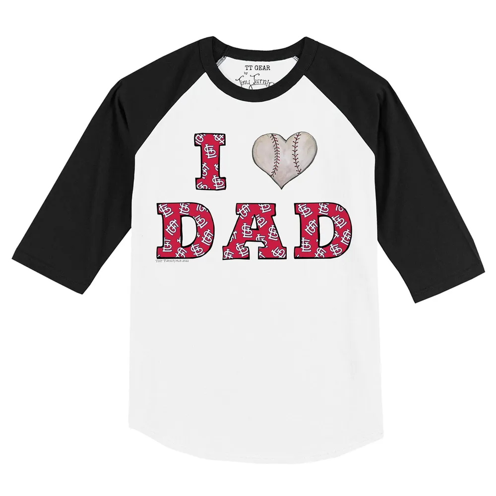 Lids St. Louis Cardinals Tiny Turnip Toddler I Love Dad 3/4-Sleeve Raglan  T-Shirt - White/Black