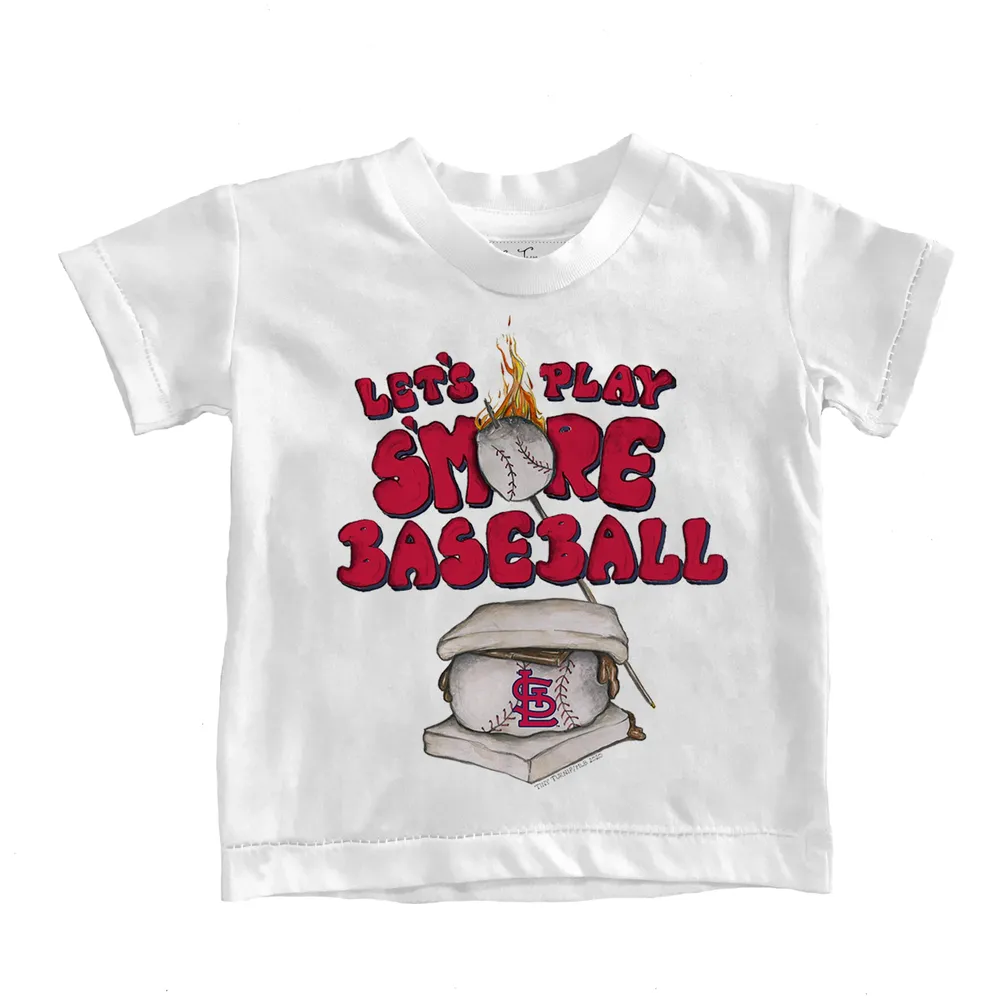 Youth Tiny Turnip White St. Louis Cardinals Baseball Bow T-Shirt Size: Medium