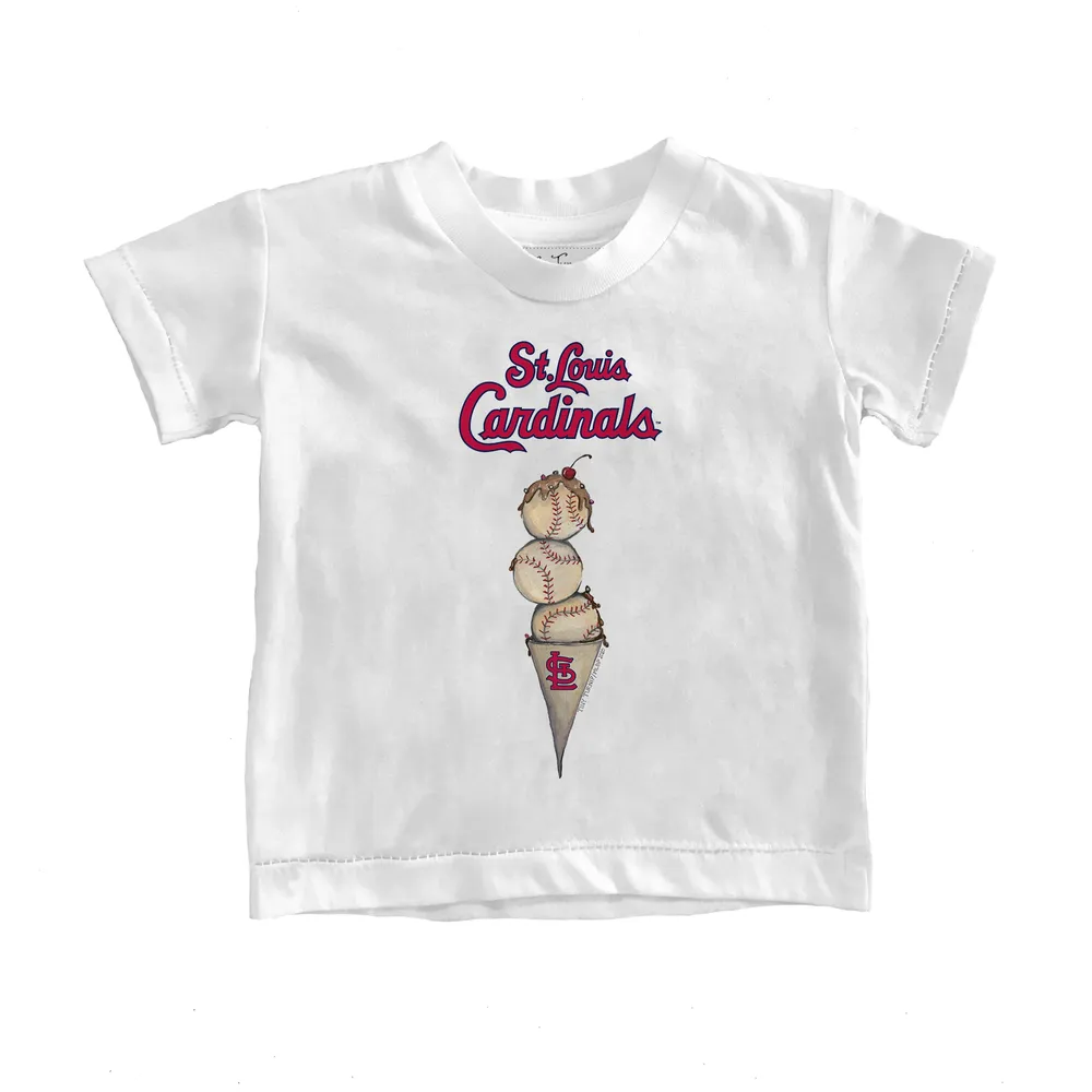 Girls Toddler Tiny Turnip Red St. Louis Cardinals Triple Scoop Fringe T-Shirt Size: 2T