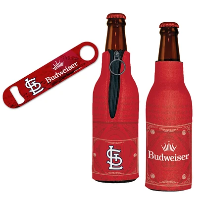 WinCraft St. Louis Cardinals MLB x Budweiser Décapsuleur et 2 refroidisseurs de bouteilles