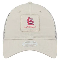 Women's New Era  Light Beige St. Louis Cardinals Square Stitch 9TWENTY Adjustable Hat