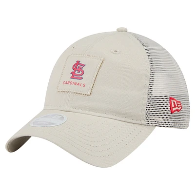 Women's New Era  Light Beige St. Louis Cardinals Square Stitch 9TWENTY Adjustable Hat