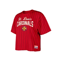 T-shirt court à rayures City Connect Multiplier rouge New Era pour femme des Cardinals de St. Louis