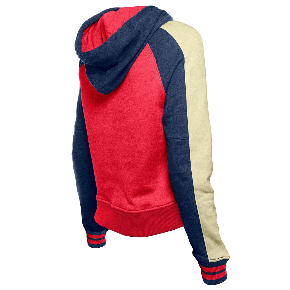 Women's New Era  Red St. Louis Cardinals Cooperstown Collection Cropped Raglan Pullover Hoodie