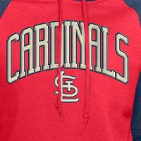 Women's New Era  Red St. Louis Cardinals Cooperstown Collection Cropped Raglan Pullover Hoodie
