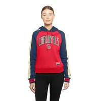 Women's New Era  Red St. Louis Cardinals Cooperstown Collection Cropped Raglan Pullover Hoodie
