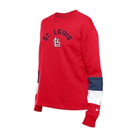 Women's New Era  Red St. Louis Cardinals Game Day Color Pullover Sweatshirt