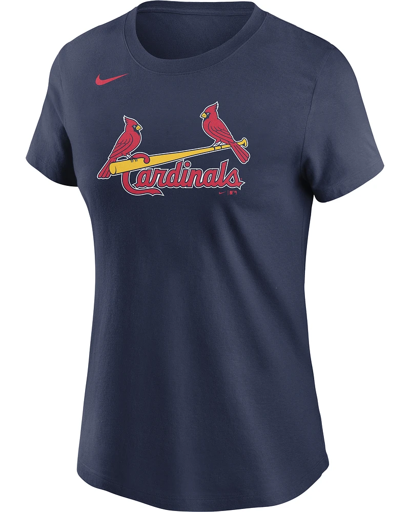 T-shirt Nike bleu marine avec logo St. Louis Cardinals pour femme