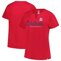 Women's Profile  Red St. Louis Cardinals Wordmark Notch Neck T-Shirt