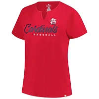 Women's Profile  Red St. Louis Cardinals Wordmark Notch Neck T-Shirt