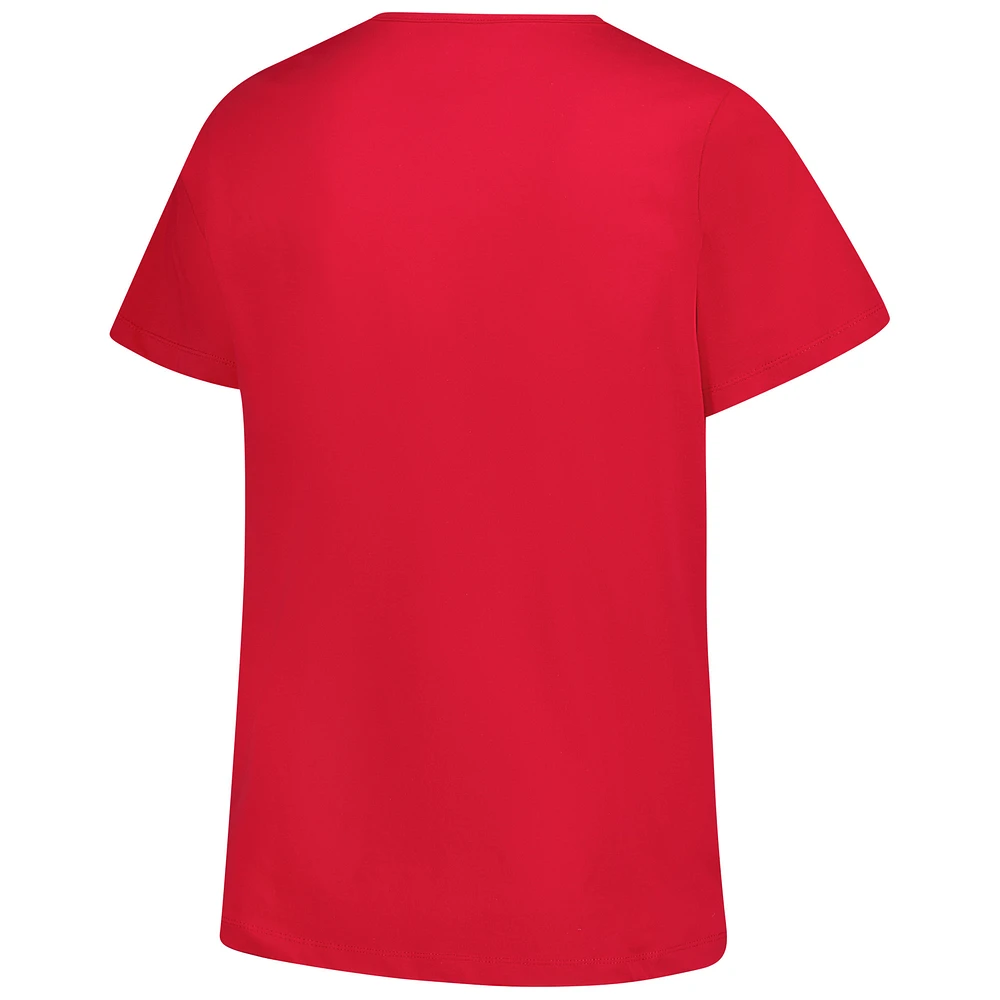 Women's Profile  Red St. Louis Cardinals Wordmark Notch Neck T-Shirt