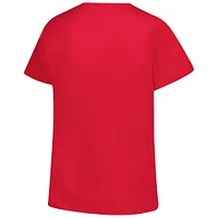 Women's Profile  Red St. Louis Cardinals Wordmark Notch Neck T-Shirt