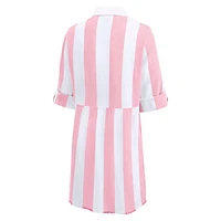 Women's Tommy Bahama  Pink St. Louis Cardinals Rugby Beach Boyfriend Full-Button Top