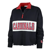 Women's '47 Navy St. Louis Cardinals Remi Quarter-Zip Cropped Top