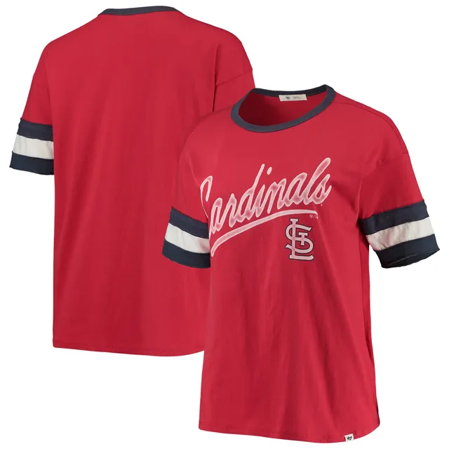 Lids St. Louis Cardinals New Era Women's Boxy Pinstripe T-Shirt