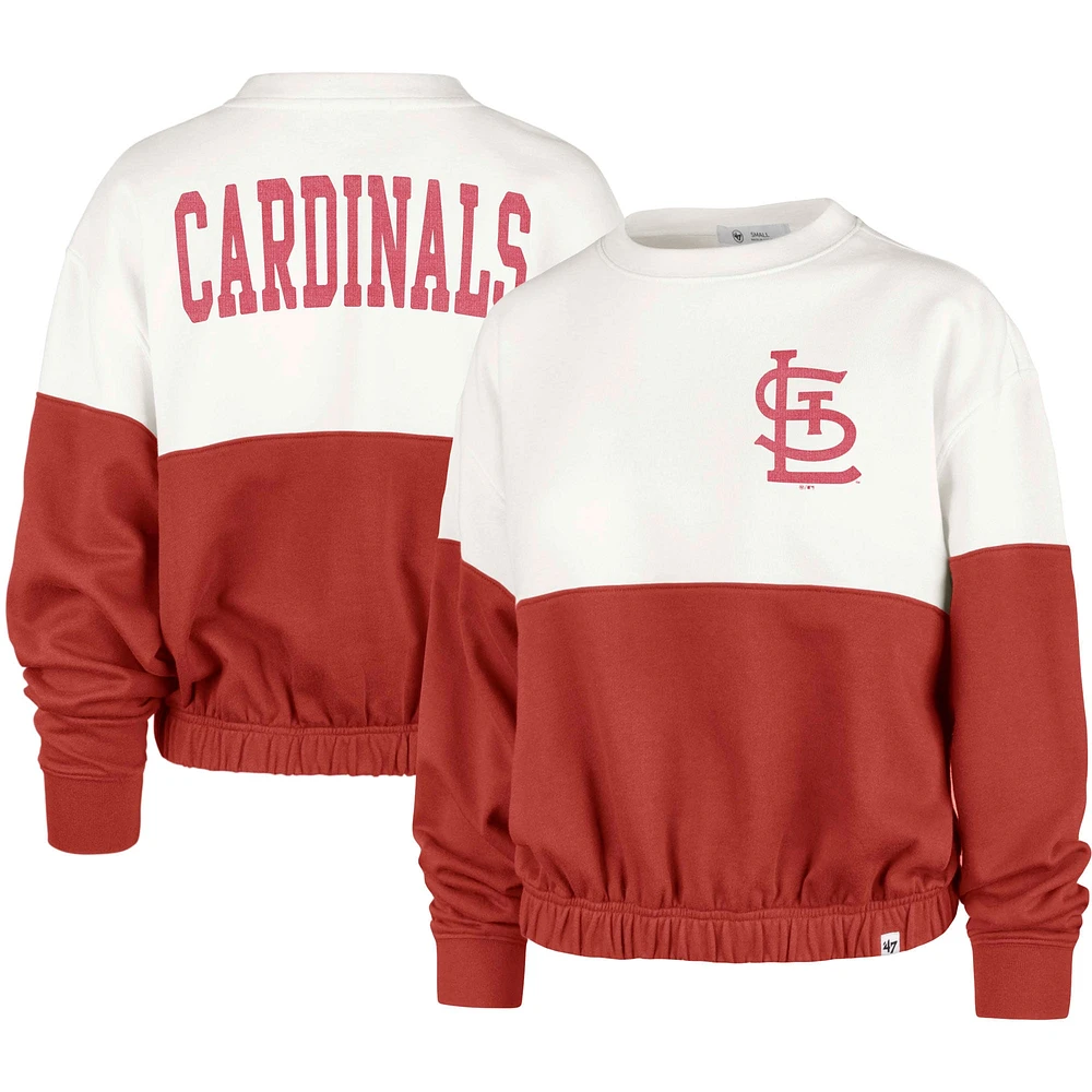 Sweat-shirt à enfiler blanc/rouge St. Louis Cardinals Take Two Bonita '47 pour femme