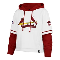 Women's '47 White St. Louis Cardinals Trifecta Shortstop Cropped Pullover Hoodie