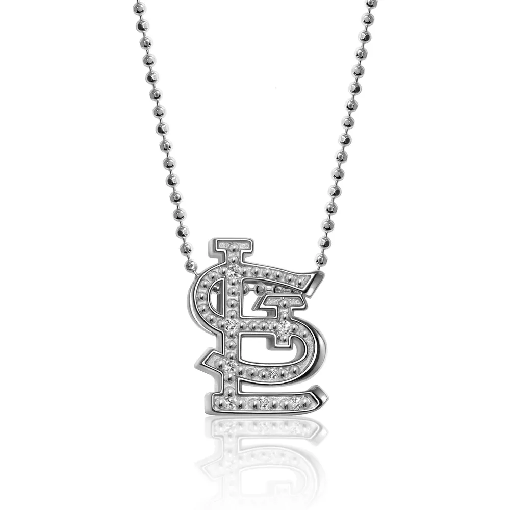 St. Louis Cardinals Alex Woo Women's Little Logo 14kt White Gold & Diamond  Necklace