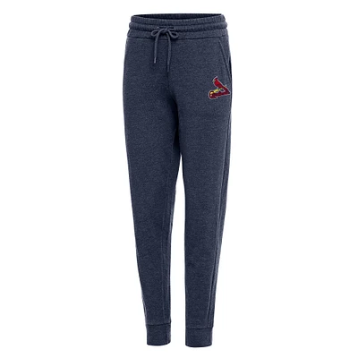 Women's Antigua Heather Navy St. Louis Cardinals Action Jogger Pants