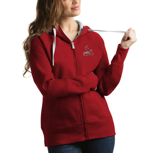 Women's New Era Red St. Louis Cardinals Colorblock Full-Zip Hoodie Size: Extra Small