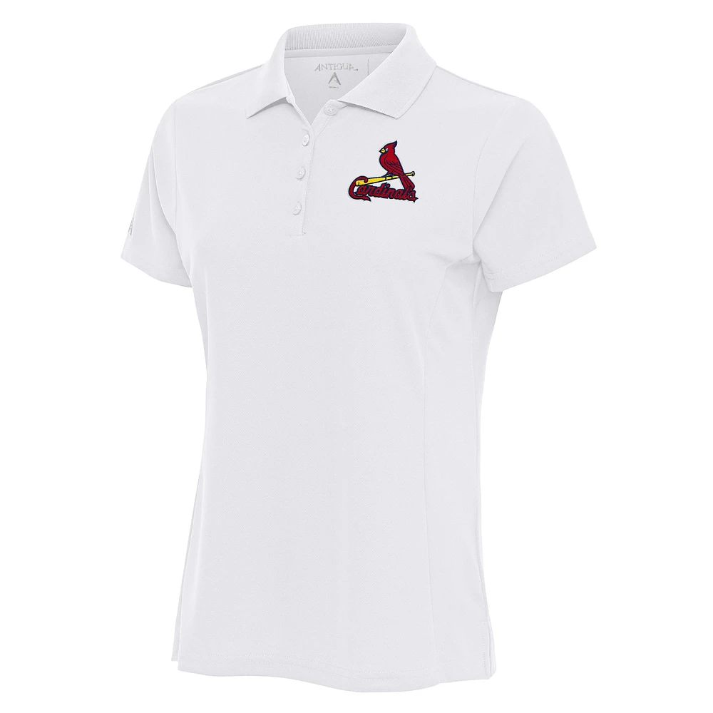 Women's Antigua White St. Louis Cardinals Logo Legacy Pique Polo