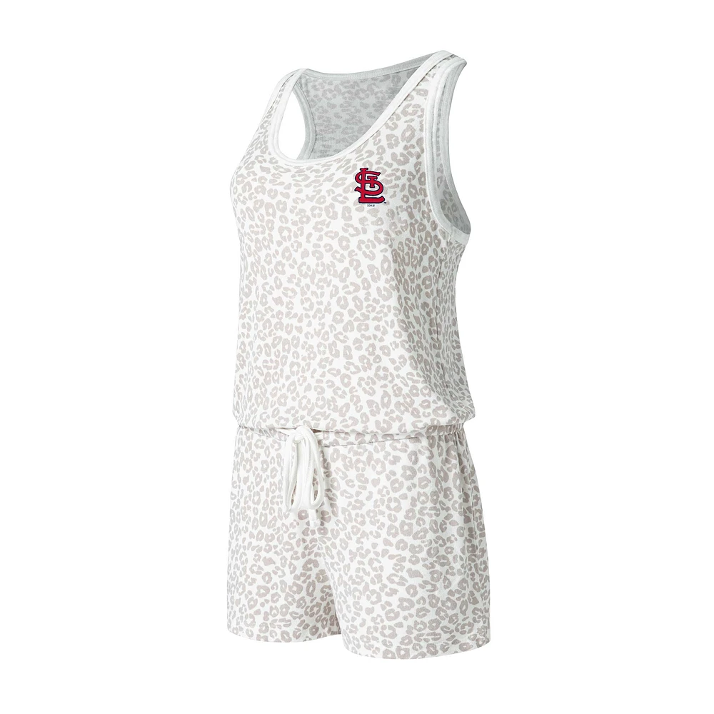 Combi-short en tricot hacci Montana St. Louis Cardinals pour femmes de Concepts Sport crème