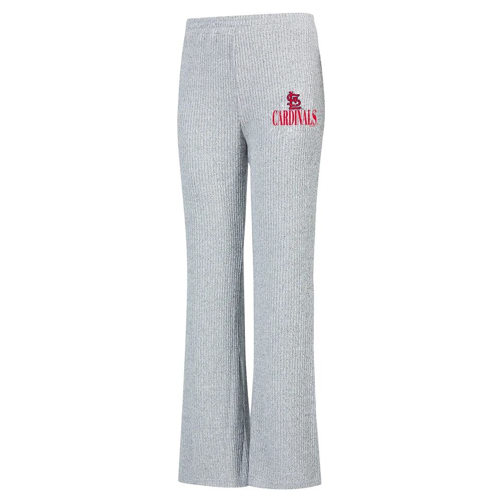 Women's Concepts Sport Gray St. Louis Cardinals Juniper Rib Knit Flare Sleep Pants