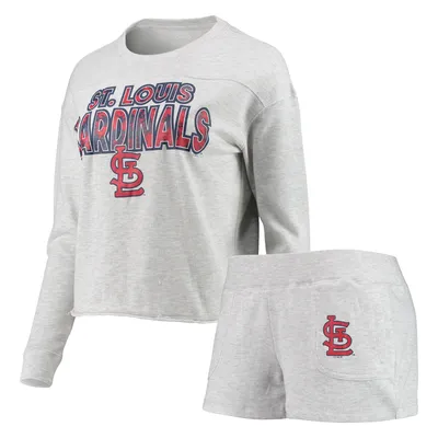 Women's St. Louis Cardinals Concepts Sport White/Red Flagship Long Sleeve  V-Neck T-Shirt & Pants Sleep Set
