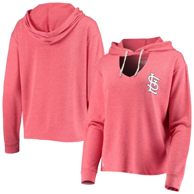 St Louis Cardinals Womens Red Slub Half Zip Hooded Sweatshirt