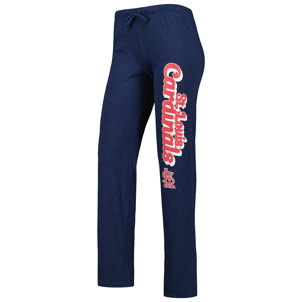 Concepts Sport Ensemble de nuit avec débardeur et pantalon St. Louis Cardinals Wordmark Meter Muscle pour femme Bleu marine/rouge