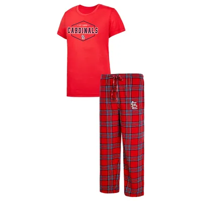St. Louis Cardinals Concepts Sport Women's Badge T-Shirt & Pajama Pants Sleep Set - Red