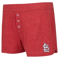 Ensemble t-shirt et short à manches longues en tricot Concepts Sport Red St. Louis Cardinals pour femmes