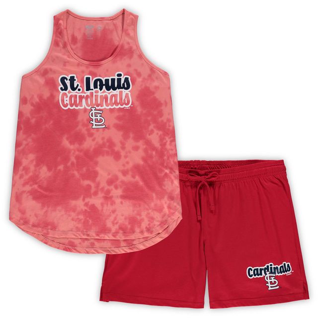 Ensemble de nuit Concepts Sport Rouge St. Louis Cardinals Débardeur et short Cloud grande taille pour femmes