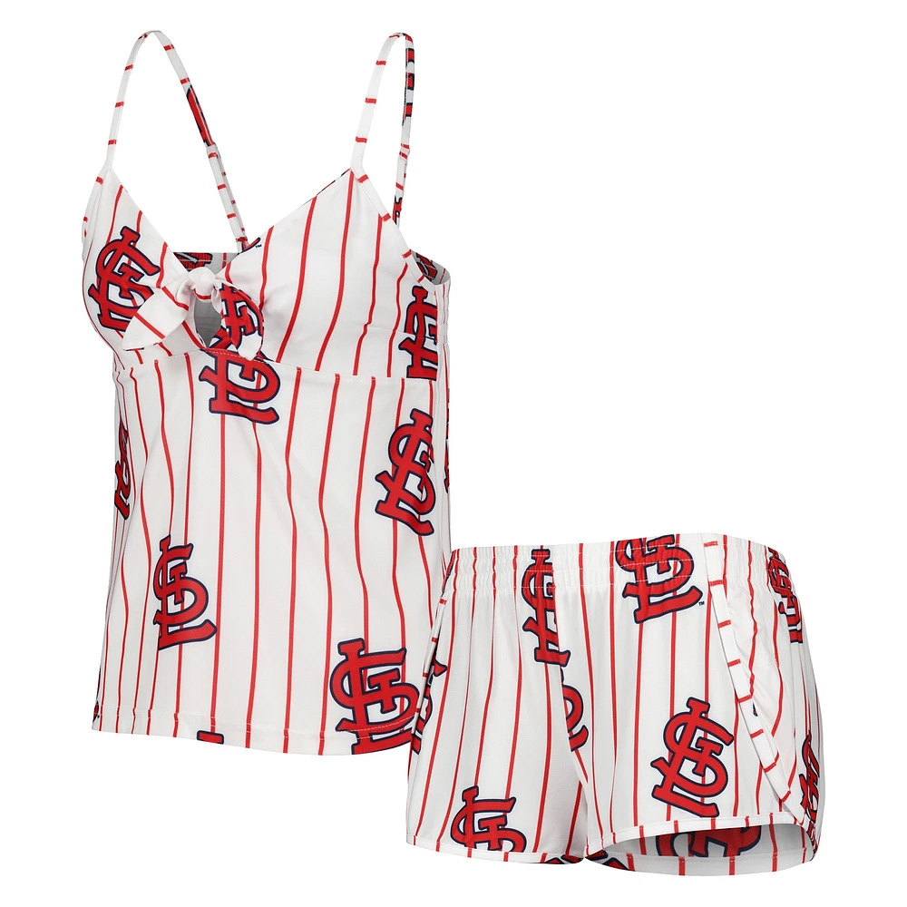 Women's Concepts Sport White St. Louis Cardinals Reel Allover Print Tank Top & Shorts Sleep Set