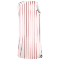 Women's Concepts Sport White St. Louis Cardinals Reel Pinstripe Knit Sleeveless Nightshirt