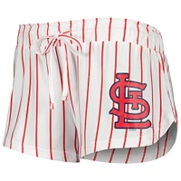 Women's Concepts Sport White St. Louis Cardinals Reel Pinstripe Tank Top & Shorts Sleep Set