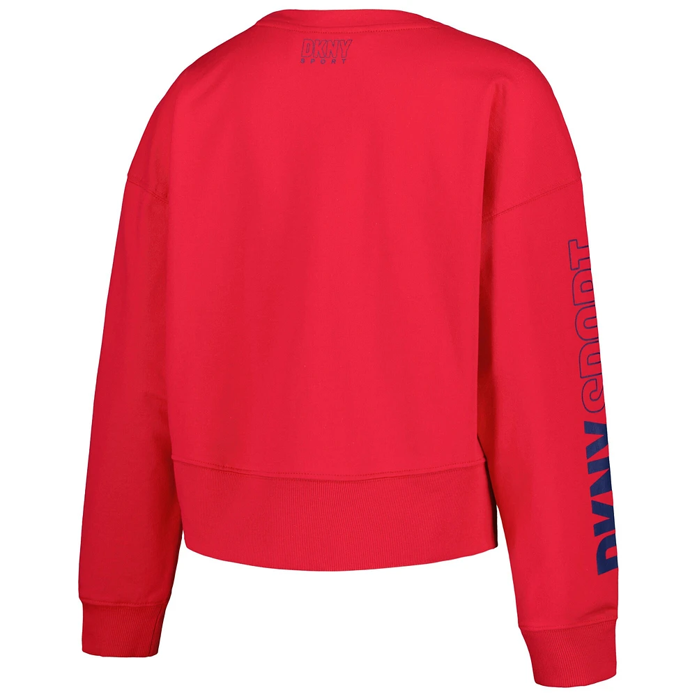 Sweat-shirt à encolure en V rouge DKNY Sport Cardinals de Saint-Louis Lily pour femme