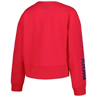 Sweat-shirt à encolure en V rouge DKNY Sport Cardinals de Saint-Louis Lily pour femme