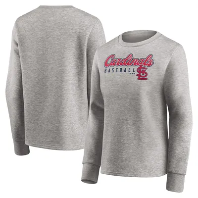 St. Louis Cardinals Fanatics Branded Women's Crew Pullover Sweater - Heathered Gray