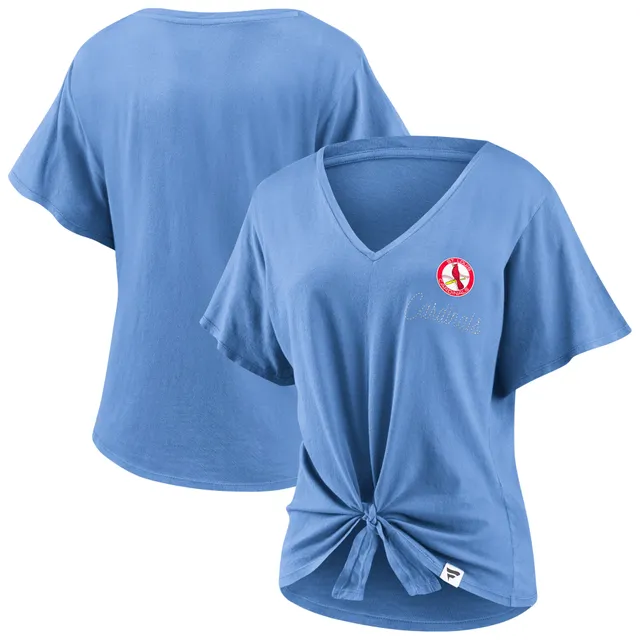 Lids St. Louis Cardinals New Era Women's Boxy Pinstripe T-Shirt - White