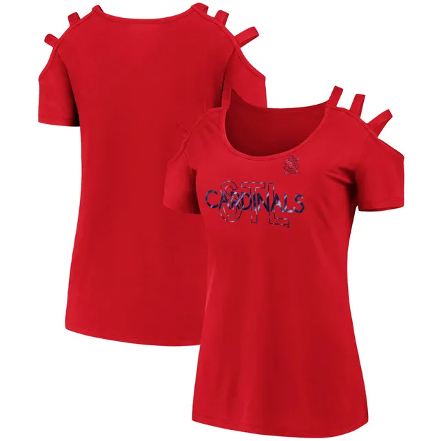 Women's Fanatics Branded Royal Milwaukee Brewers Red White & Team V-Neck  T-Shirt