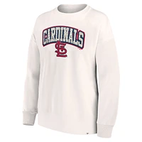 Women's Fanatics Cream St. Louis Cardinals Leopard Pullover Sweatshirt