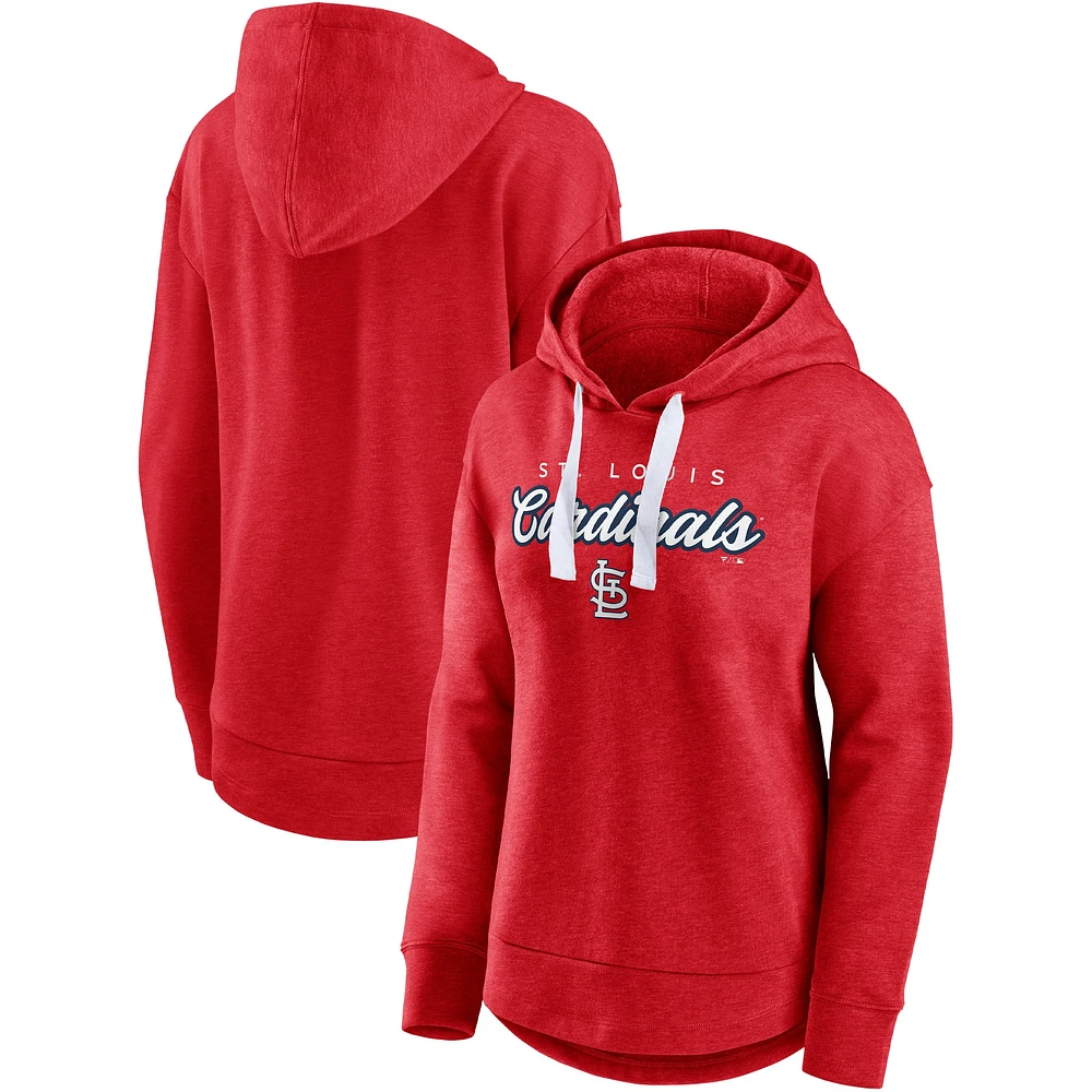 Sweat à capuche Fanatics Heather Red St. Louis Cardinals pour femmes prêt voler