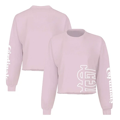 Women's Fanatics Pink St. Louis Cardinals Cropped Slouchy Long Sleeve T-Shirt