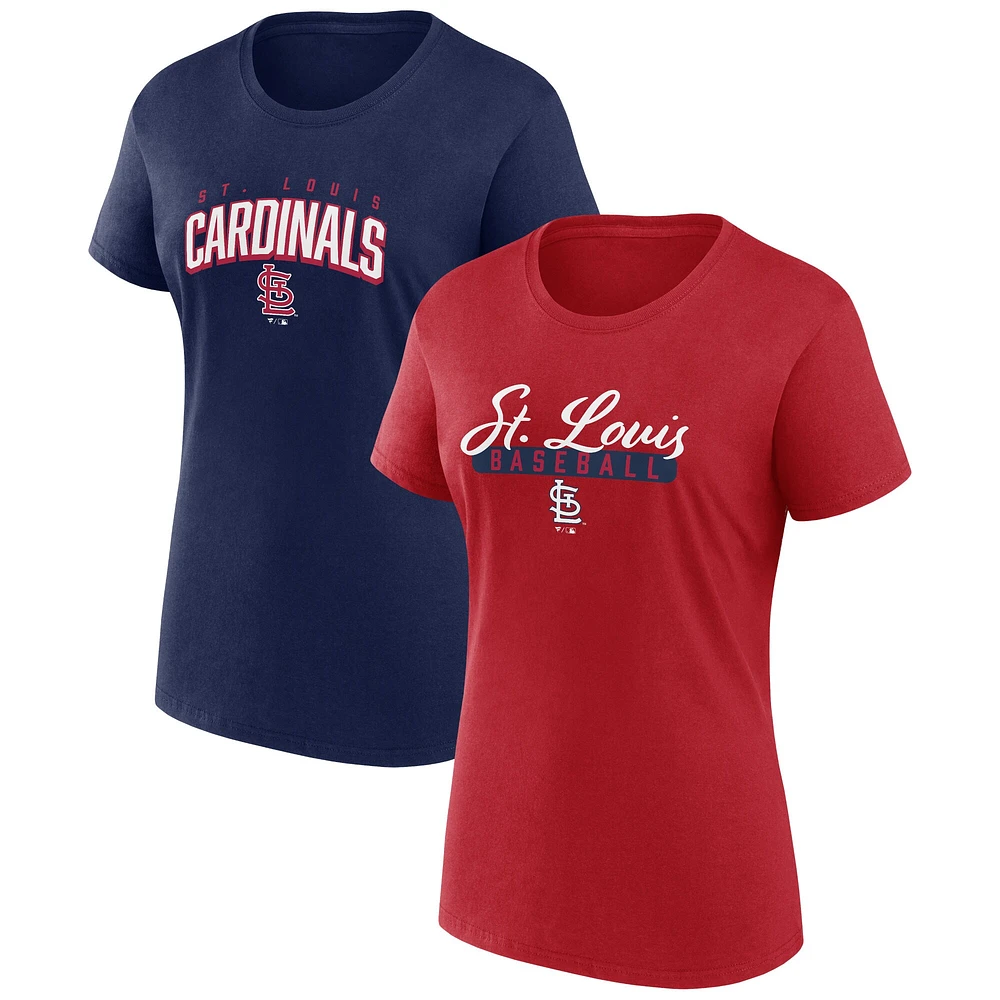 Ensemble combiné de t-shirts fan des Cardinals St. Louis Fanatics rouge/marine pour femmes